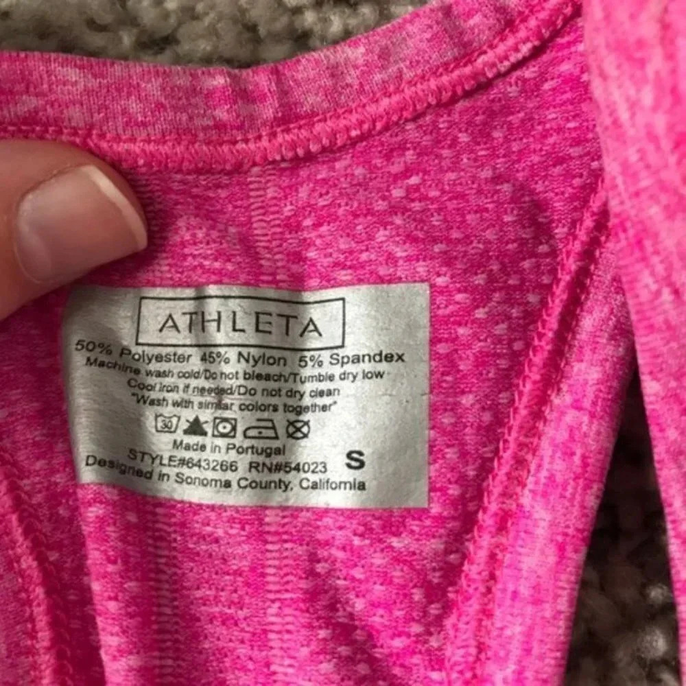 ATHLETA Fastest Track Seamless Ruched Pink Tank - Picture 3 of 3